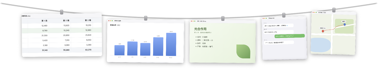 菜单栏下面的晾衣绳,挂着最近的 5 张截图